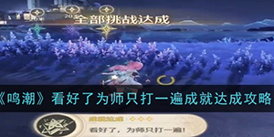 鸣潮看好了为师只打一遍成就怎么达成